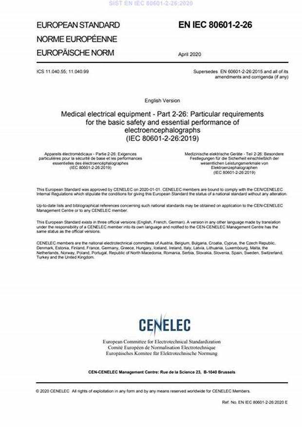 EN IEC 80601-2-26:2020醫(yī)用電氣設(shè)備 第2-26部分：腦電圖機(jī)的基本安全和基本性能專(zhuān)用要求